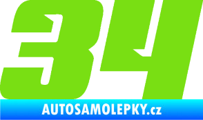 Samolepka Startovní číslo 34 typ 6 zelená kawasaki