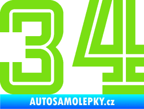 Samolepka Startovní číslo 34 typ 7 zelená kawasaki