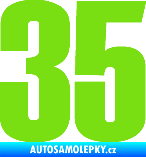 Samolepka Startovní číslo 35 typ 2  zelená kawasaki