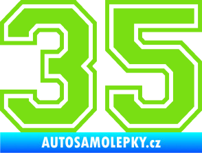 Samolepka Startovní číslo 35 typ 4 zelená kawasaki
