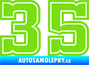 Samolepka Startovní číslo 35 typ 5 zelená kawasaki