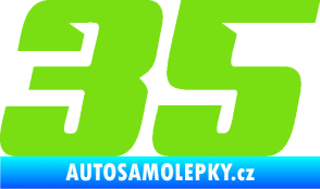 Samolepka Startovní číslo 35 typ 6 zelená kawasaki