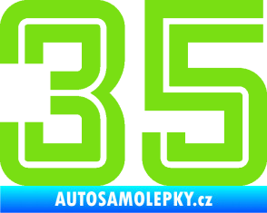 Samolepka Startovní číslo 35 typ 7 zelená kawasaki