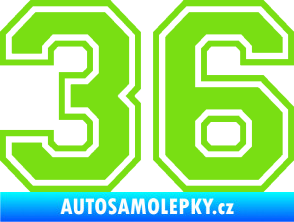 Samolepka Startovní číslo 36 typ 4 zelená kawasaki