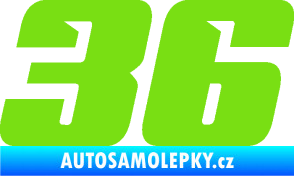 Samolepka Startovní číslo 36 typ 6 zelená kawasaki