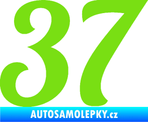 Samolepka Startovní číslo 37 typ 3  zelená kawasaki