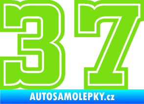 Samolepka Startovní číslo 37 typ 5 zelená kawasaki