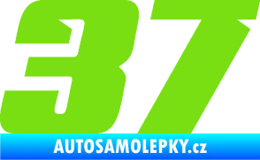 Samolepka Startovní číslo 37 typ 6 zelená kawasaki
