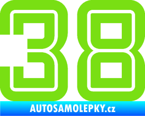 Samolepka Startovní číslo 38 typ 7 zelená kawasaki