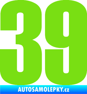 Samolepka Startovní číslo 39 typ 2      zelená kawasaki