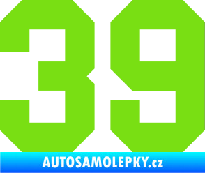 Samolepka Startovní číslo 39 zelená kawasaki