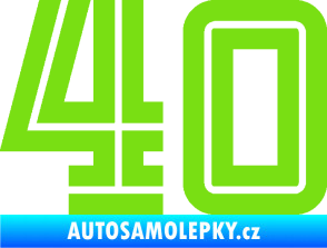 Samolepka Startovní číslo 40 typ 7 zelená kawasaki