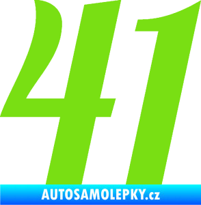 Samolepka Startovní číslo 41 typ 3 zelená kawasaki