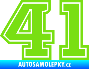 Samolepka Startovní číslo 41 typ 5 zelená kawasaki
