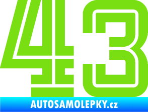 Samolepka Startovní číslo 43 typ 7 zelená kawasaki