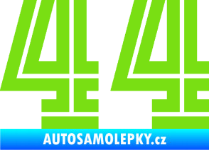 Samolepka Startovní číslo 44 typ 7 zelená kawasaki