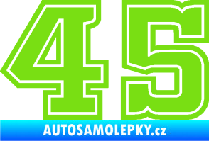 Samolepka Startovní číslo 45 typ 5 zelená kawasaki