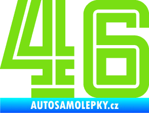 Samolepka Startovní číslo 46 typ 7 zelená kawasaki