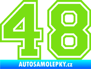 Samolepka Startovní číslo 48 typ 4 zelená kawasaki