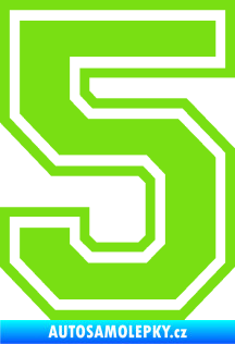 Samolepka Startovní číslo 5 typ 4 zelená kawasaki