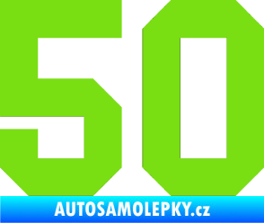 Samolepka Startovní číslo 50 zelená kawasaki