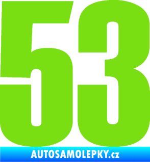Samolepka Startovní číslo 53 typ 2  zelená kawasaki