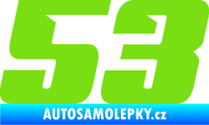 Samolepka Startovní číslo 53 typ 6 zelená kawasaki