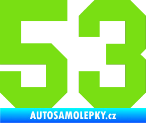 Samolepka Startovní číslo 53 zelená kawasaki