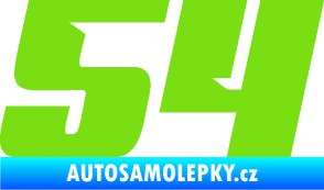 Samolepka Startovní číslo 54 typ 6 zelená kawasaki