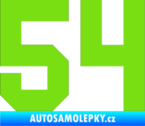 Samolepka Startovní číslo 54 zelená kawasaki
