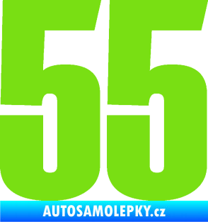 Samolepka Startovní číslo 55 typ 2   zelená kawasaki