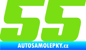 Samolepka Startovní číslo 55 typ 6 zelená kawasaki