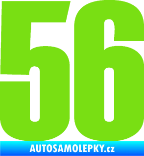 Samolepka Startovní číslo 56 typ 2   zelená kawasaki