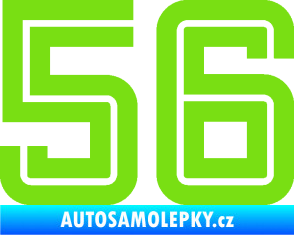 Samolepka Startovní číslo 56 typ 7 zelená kawasaki