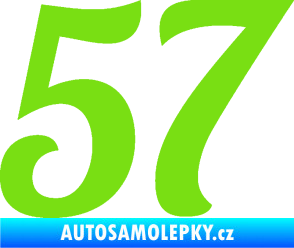 Samolepka Startovní číslo 57 typ 3 zelená kawasaki