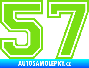 Samolepka Startovní číslo 57 typ 4 zelená kawasaki