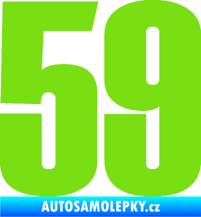 Samolepka Startovní číslo 59 typ 2    zelená kawasaki
