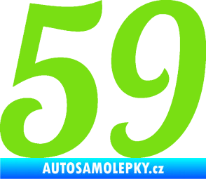 Samolepka Startovní číslo 59 typ 3 zelená kawasaki