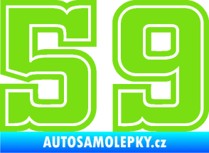 Samolepka Startovní číslo 59 typ 5 zelená kawasaki