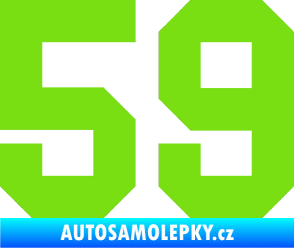 Samolepka Startovní číslo 59 zelená kawasaki