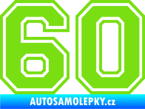 Samolepka Startovní číslo 60 typ 4 zelená kawasaki