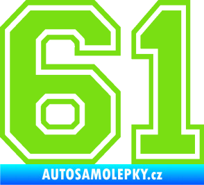 Samolepka Startovní číslo 61 typ 4 zelená kawasaki