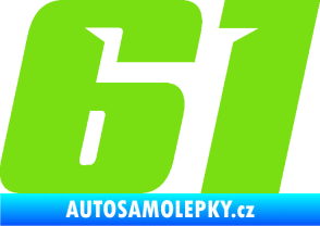 Samolepka Startovní číslo 61 typ 6 zelená kawasaki