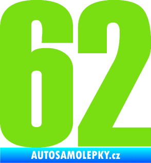Samolepka Startovní číslo 62 typ 2  zelená kawasaki