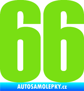 Samolepka Startovní číslo 66 typ 2     zelená kawasaki