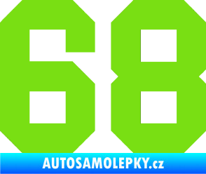 Samolepka Startovní číslo 68 zelená kawasaki