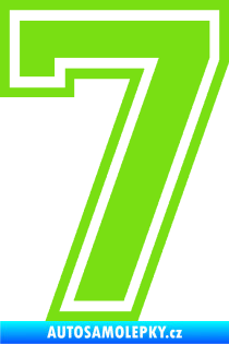 Samolepka Startovní číslo 7 typ 4 zelená kawasaki