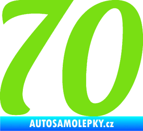 Samolepka Startovní číslo 70 typ 3  zelená kawasaki