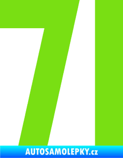 Samolepka Startovní číslo 71 zelená kawasaki