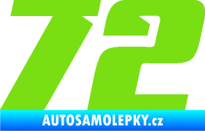 Samolepka Startovní číslo 72 typ 6 zelená kawasaki